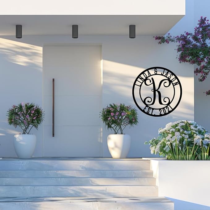 Personalized Metal Name Sign | Custom Split Letter Monogram Wall Art | Custom Wedding Gifts | Outdoor Family Name Decor | Housewarming Gift
