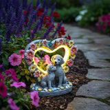Solar Garden Statue - Heartwarming Dog Mom & Puppy Figurine with Glowing Heart - Outdoor Decor for Patio, Lawn, Yard, Porch - Housewarming, Birthday, Christmas, for Mom Women Grandma