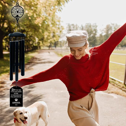 Customized Pet Memorial Wind Chimes - Beautiful Dog Memorial Gift to Honor Your Beloved Pet - Sympathy Gift for Pet Loss and Bereavement