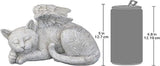 Design Toscano QL6080 Cat Angel Pet Memorial Grave Marker Tribute Statue, 10 Inches Wide, 5 Inches Deep, 5 Inches High, Antique Stone Finish