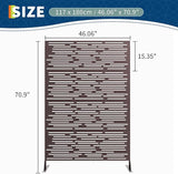 GarveeLife Metal Privacy Screen 72" H×47" W for Outdoor Freestanding Decorative Privacy Wall Panels with Stand, Patio Balcony Screens for Outside Divider Deck Porch Garden, 1PC