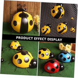 LIOOBO 3pcs Garden Ladybug Decorations Iron Ladybug Ornament Simulated Decors for Room Decor