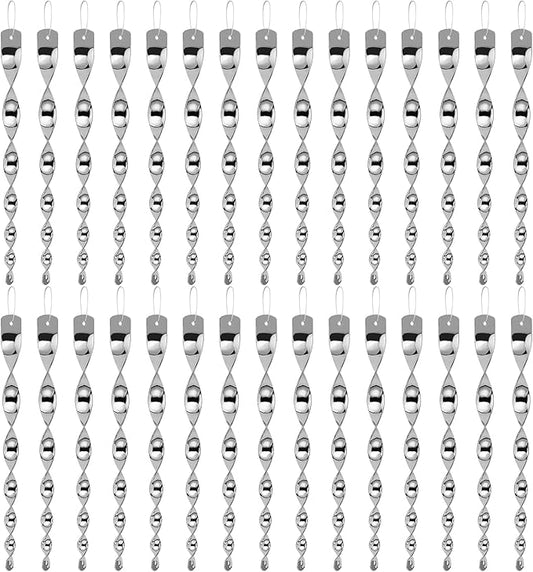 Besmon Woodpecker Bird Scare Devices，Reflective Scare Rods Control Device to Keep Birds Away from Patio Pool（Christmas Reflective Strip Hanging Home as Decoration） (30PCS)