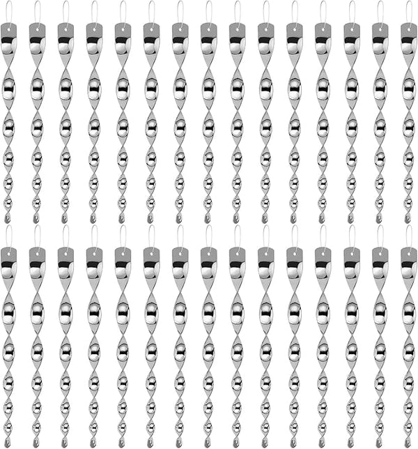 Besmon Woodpecker Bird Scare Devices，Reflective Scare Rods Control Device to Keep Birds Away from Patio Pool（Christmas Reflective Strip Hanging Home as Decoration） (30PCS)