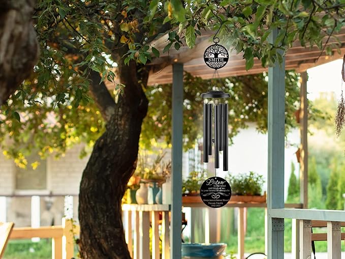 Wind Chimes for Outside, Sympathy Gifts for Loss of Loved One, Personalized Sympathy Wind Chimes, Memorial Gifts for Loss of Father, Windchimes in Memory of a Loved One Rememberance Gift for Loss