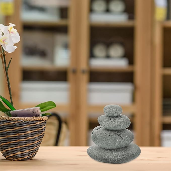 VOSAREA 2pcs Stone Sculptures Stacking Stone Statue Handmade Rocks Statues Garden Rocks Cairn Balancing Yoga Meditation Accessories Micro Landscape Ornament for Home Office