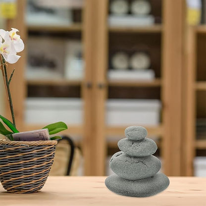 VOSAREA 2pcs Stone Sculptures Stacking Stone Statue Handmade Rocks Statues Garden Rocks Cairn Balancing Yoga Meditation Accessories Micro Landscape Ornament for Home Office