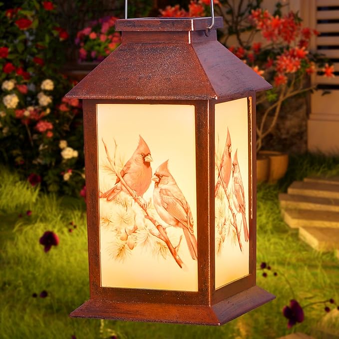 Cardinal Wind Chime Outdoor Solar Energy, Gifts for Women, Mothers, Grandmothers and Fathers, Garden Outdoor Decoration, Christmas, Mother's Day, Thanksgiving and Birthday Gifts