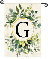 AVOIN colorlife Monogram Letter G Floral Garden Flag 12x18 Inch Double Sided Outside, Family Last Name Initial Yard Outdoor Decoration