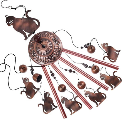 Cat Wind Chimes for Outside,Metal Windchimes,Cat Easter Gifts for Women/Men,Wind Chime Garden Decor Outdoor,Memorial/Housewarming/Birthday/Festival Gifts,Front Yard Decor