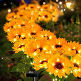 Solar Sunflower Lights 4 Pack with 24 Sunflower Solar Lights Outdoor Garden Decor Birthday Gift for Mom Women Grandma,Waterproof Solar Flower Garden Stake Lights for Yard Landscape Patio Lawn Pathway