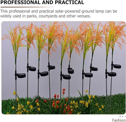 Beaupretty 4pcs Solar-Powered LED Chic Grain-Inspired Light Garden Pathway In-ground Lawn Decor Outdoor Yard Lighting for Patio and Park
