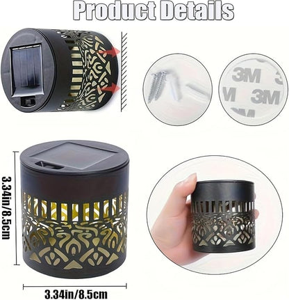 Solar Mandala Fence Lights, Decorative Solar Mandala Lights, Waterproof LED Decorative Lighting for Garden Post Patio Backyard Yard Art Decor