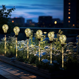 Huacenmy Solar Lights Outdoor Garden Decorative Waterproof 6 Pack Bulb Lights Outside Solar Pathway Lights for Garden Home Christmas Landscape Path Yard Lawn Driveway Flowerbed Decor - Warm White