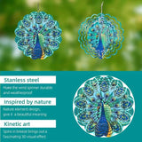 Metal Wind Spinners Outdoor Hanging Wind Spinner for Yard and Garden Decor for Outside,12In 3D Stainless Steel Peacock Wind Chime Christmas of Gifts for Women Mom
