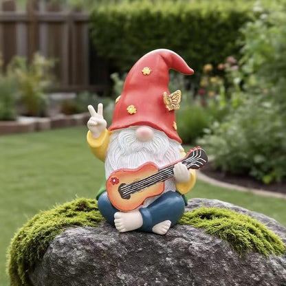 Garden Hippie Gnome Decor Statue,Funny Garden Gnomes with Peace Sign Decor Outdoor ，for House,Lawn,Patio and Porch, Gifts for Friend,Family.