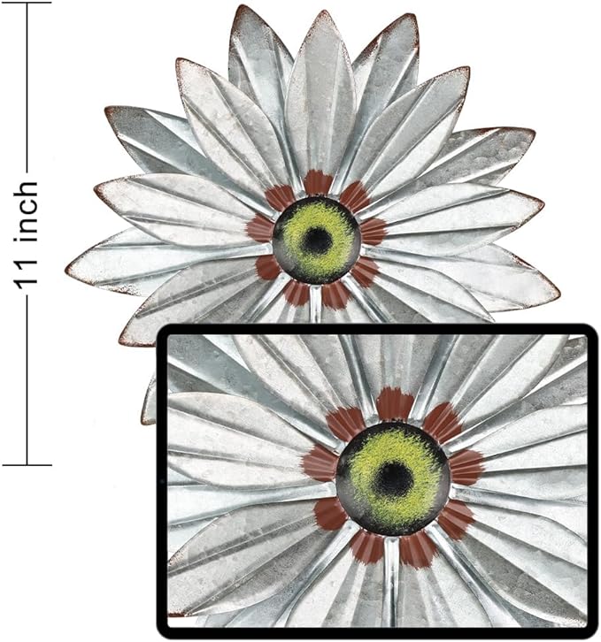 YEAHOME Metal Farmhouse Boho Wall Art, 2 Set 11" Galvanized Wall Decor for Bedroom & Outdoor