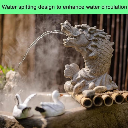 Animal Pond Spitters, Animal Pond Fountains, Spitters for Small Ponds, Funny Garden Statues, Dragon-Shaped Ponds Ornaments, for Balcony, Courtyard and Home