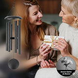 Wind Chimes for Outside Deep Tone, 38" Large WindChimes with 6 Tubes, 100% Rustproof Aluminum, Memorial Gift or Garden Patio Porch and Outdoor Décor(Silver)