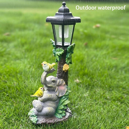 Solar Elephant Garden Statue, Outside Elephant Statue with Lantern Perfect for Balconies, backyards, or lawns—A Unique Birthday or Housewarming Gift for Women, Mothers, or Grandmothers