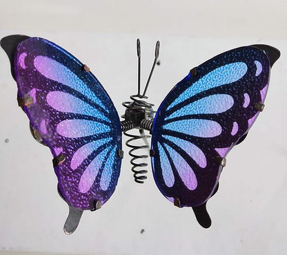 Set 4 Butterfly Garden Stakes Decor, Metal & Glass Yard Art Decorative, Indoor Outdoor Lawn Pathway Patio Ornaments. A Set (4 Colors) of Sales
