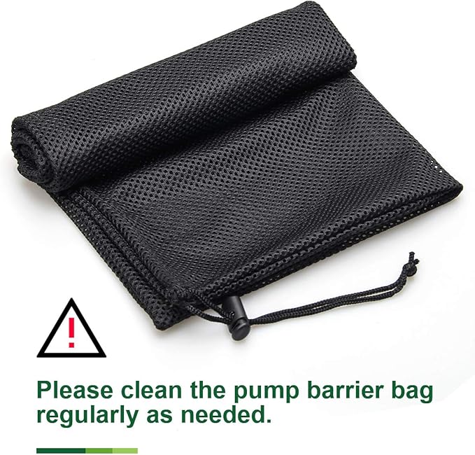 Coolrunner Pump Barrier Bag, 17.3"x 17.3" Pond Filter Mesh for Biological Filters, Black Large Media