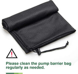 Coolrunner Pump Barrier Bag, 17.3"x 17.3" Pond Filter Mesh for Biological Filters, Black Large Media
