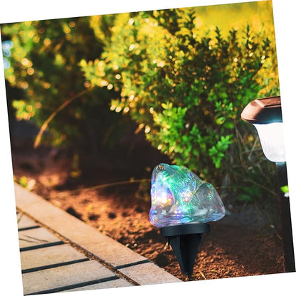 GANAZONO Outdoor Solar Led Garden Lights Pathway Lighting for Walkways Lawn and Landscape Decor Decorative Cobblestone Design Easy Installation Energy Efficient