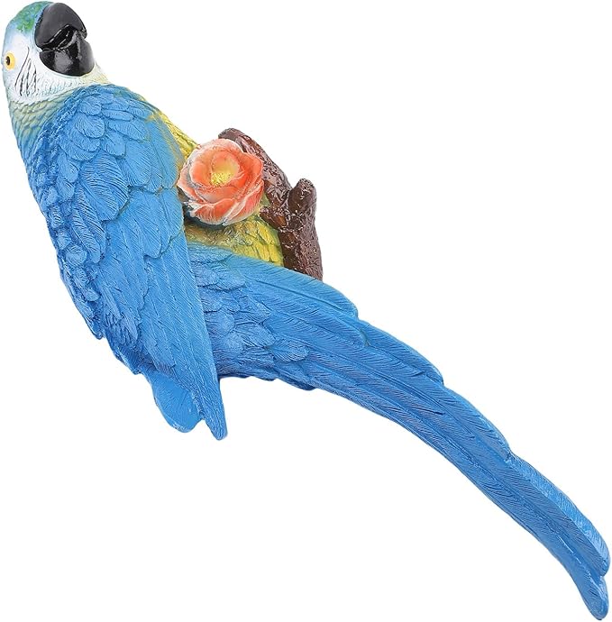 Sculpture, Carving Weather Proof Decor Ornaments with Vibrant Colors, for Garden Balcony Patio Indoor (Left Blue)