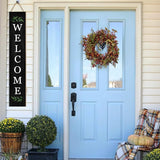 Welcome Wooden Porch Sign 47" Front Door Rustic Standing Large Welcome Porch Sign for Home Front Door Yard Season Party Decor (Black)
