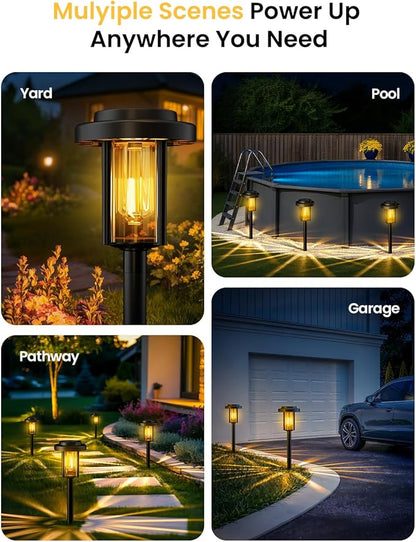 Solar Pathway Lights, 6 Pack Solar Light Outdoor IP65 Waterproof, Garden Lights Solar Powered, Outside Decor Landscape Lighting for Yard, Path, Driveway, Walkway (Warm White)