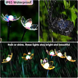 SRNPMIU Solar Lights Outdoor, Solar Firefly Swaying Light with Flower, Garden Decor Lights, IP65 Waterproof, 2 Lighting Modes, Yard Patio Pathway Decoration, Gifts for Women, Grandma (4Pack 24LED)