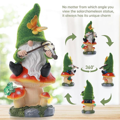 Solar Gnomes Garden Statue Decor for St. Patrick's Day,Gnome Figurines with LED Light for Garden Decorations for Patio Lawn Balcony Fairy Gardens Housewarming Gifts for Women Mom Grandma