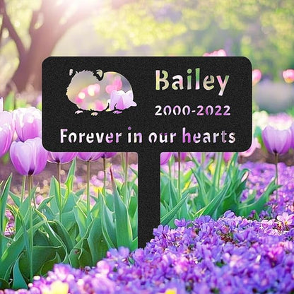 Personalized Pet Hamster Memorial Garden Stake Grave Marker, Custom Metal Hamster Memorial Grave Marker Stake Outdoor for Loss of Pet Remembrance Gifts Hamster Memorial Plaque Stake