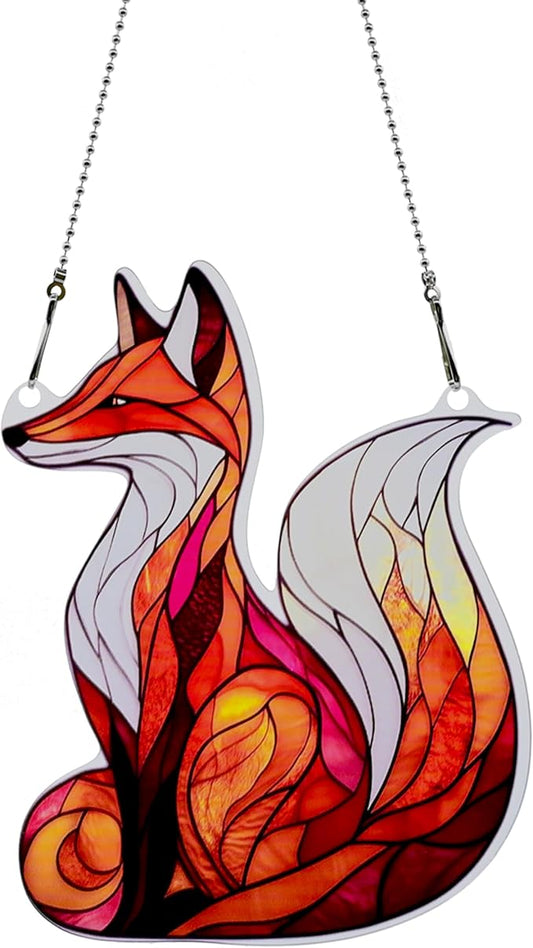 Fox Ornaments Colorful Window Hanging Decorations Home Wall Decor for Indoor Outdoor