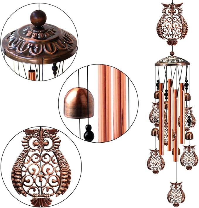 YXOTJHS Owl Wind Chimes for Outside, Owl Gifts for Women Mom Grandma Friend, 35IN Windchimes Outdoors, Owls Garden Patio Porch Decor
