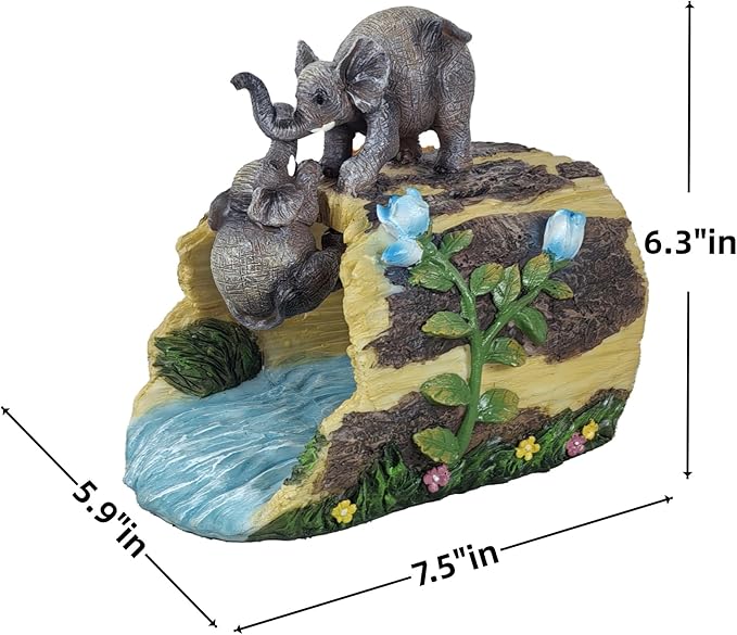 Elephant Statue Gutter Diverter Rain,Deco Gutter Extension Downspout, Eco-Friendly Resin Sculpture Gutter Extender Diverter,Splash Block, Perfect Rain Gutter Downspout Extension for 3"x4" Downspouts