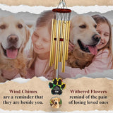 Personalized Pet Memorial Wind Chimes, Custom Photo Crystal Paw Print Suncatcher Ornament, Pet Keepsake Memorial Sympathy Gift for Loss of Dog Cat Lover, Remembrance Wind Chimes Outdoor Décor