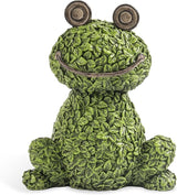 Green Frog Figurine for Plant Pot Decor, 5.3" Resin Frog Small Statue Fairy Garden Accessories, Outdoor Flower Garden Yard Patio Lawn Indoor Table Shelf Home Decorations, Gifts for Women