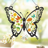Butterfly Stained Glass Window Hanging 9.8 Inch Colorful Flower Suncatcher Decor for Window Door Wall Art Home Decoration Christmas Hanging Ornament Birthday Butterfly Gifts for Mom, Women
