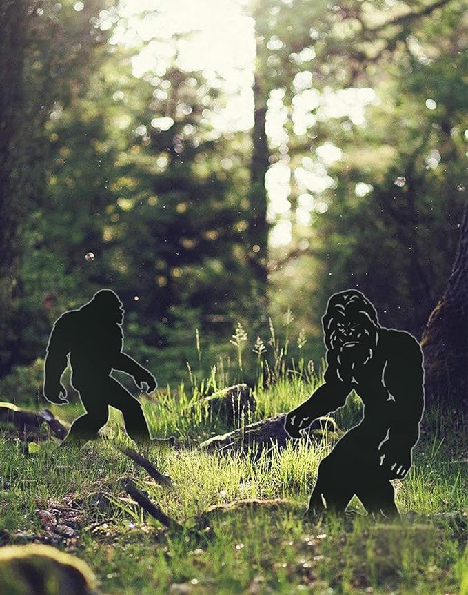 Elenon Bigfoot Garden Metal Stakes Set of 2, Inspirational Silhouette for Outdoor Decor, Yard Art,Patio,Lawn Ornaments