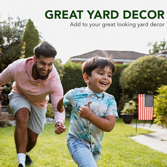 Iconikal 2-Pack Garden Yard Flag, USA American Flag, 12 x 18-Inch Landscaping Patriotic Decor Accent Banner Pennant