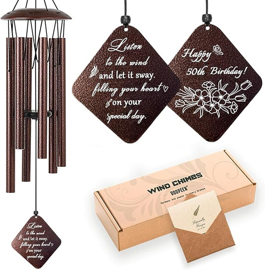 50th Birthday Gifts for Her, 32” Wind Chimes 50th Birthday Gifts, 50 Year Old Birthday Gifts for Women Mom Sister Wife Friend, Happy 50th Birthday Gifts, Unique 50th Birthday Decorations
