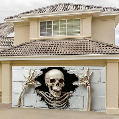 7 x 16 ft Halloween Garage Door Decorations Halloween decorations Witch Door Cover, Hanging Banner, Cauldron Backdrop Mural for Home, Outdoor, Indoor, Spooky Party, Wall, Window