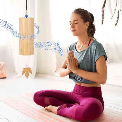 Bamboo Wind Chimes for Outdoors Meditation Zen Windchime Memorial Wind Chimes Sound Therapy Water Nature Sound (C Chord (Summer))