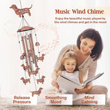 Dachshund Dog Wind Chimes Outdoor Weiner Dog Gifts for Women Men Mom Dad Best Birthday Unique Gardening Gifts Metal WindChimes for Outside/Indoors, Lawn, Patio, Home, Yard Decor, Garden Decorations