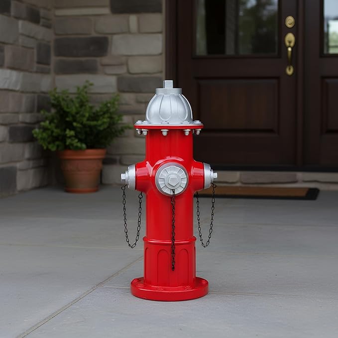 Fire Hydrant for Dogs to Pee On, Dog Fire Hydrant Pee Post Outdoor Statue for Yard Lawn Decor, Garden Sculpture Dog Porch Potty, 13.5" H × 5.9" L × 5.1" W (Retro)