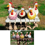 POKSAUAE 5PCS Resin Rooster Outdoor Statues Funny, Waterproof and Does not Fade Suitable Courtyard, Garden, Balcony Decoration