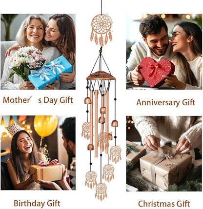 ORIGACH Dream Catcher Wind Chimes, Metal Wind Chimes Indoor Outside Decor for Lawn, Patio, Home, Garden, Large Wind Chime Gifts for Birthday Family & Friends