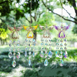 Crystal Sun Catcher, Angle Design Garden Hanging Rainbow Maker Ornament, Decorative Hanging Prism for Windows, Outdoors, Patio, Wedding, Party Decor (Purple)